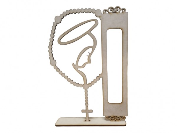 ROSARIO PLACA CON PORTA TARJETA(14X21 CM - IND DEL ARTE / CORTE LASER