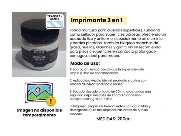 BASE IMPRIMANTE 3 EN 1 200cc - SKALATEX