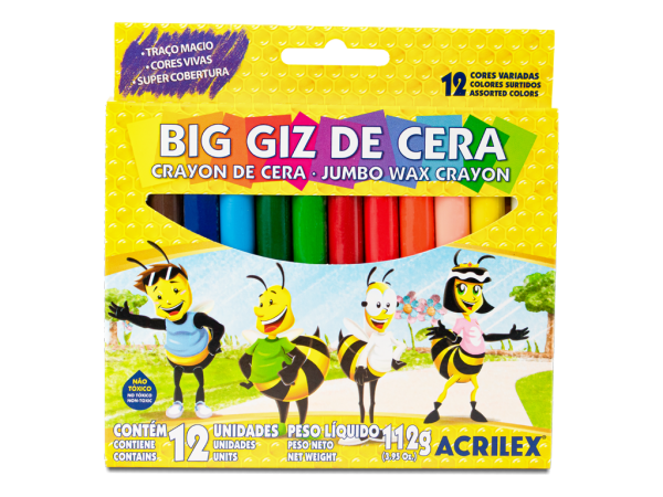 CRAYONES DE CERA X 12 COLORES - ACRILEX