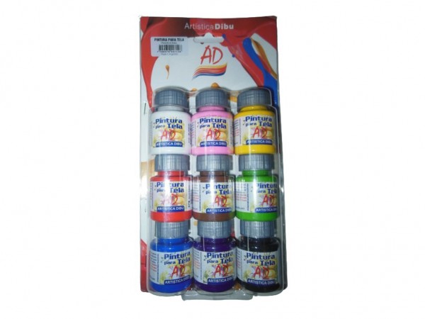 BLISTER AD PINTURAS TELA COMUNES 9x40ml - ARTISTICA DIBU - AD