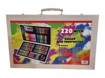 SET ARTE 220 PIEZAS VALIJA MADERA (XY-09