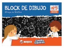 BLOCK DIBUJO NEGRO N5 23x32 20H ESCOLAR