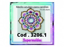 MOLDES RESINA AZULEJO 1/2 MANDALA PERF