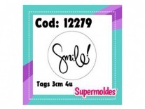 MOLDES RESINA TAGS SMILE 4unid 3cm DIAM