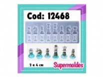 MOLDES SILICONA PIEZAS AJEDREZ 2 A 4 CM