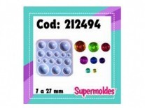 MOLDES SILICONA 8 ESFERAS X 16 MITADES