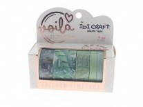 WASHI TAPE BOX 5 ROLLOS 4mt c/u LEAVES E