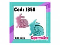 MOLDES SILICONA CONEJO CON FLOR 8 X 7.5