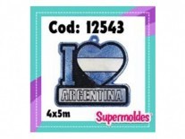 MOLDES SILICONA I LOVE ARG 4X5 cm 5 mm