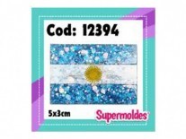 MOLDES SILICONA BANDERA ARG 5X3.5 cm 4mm
